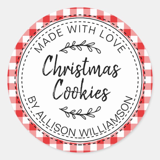 Sticker Rond Cookies de Noël faits maison rustiques modernes à  (Devant)