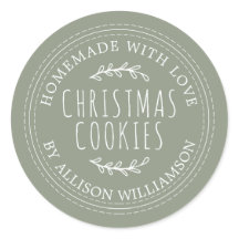 Cookies de Noël faits maison vert sauge rustique
