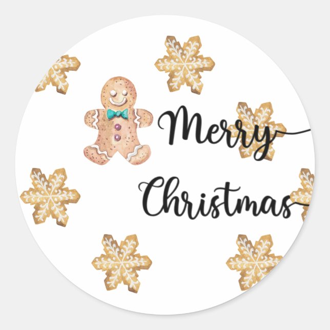 Sticker Rond Cookies de Noël Joyeux Noël (Devant)