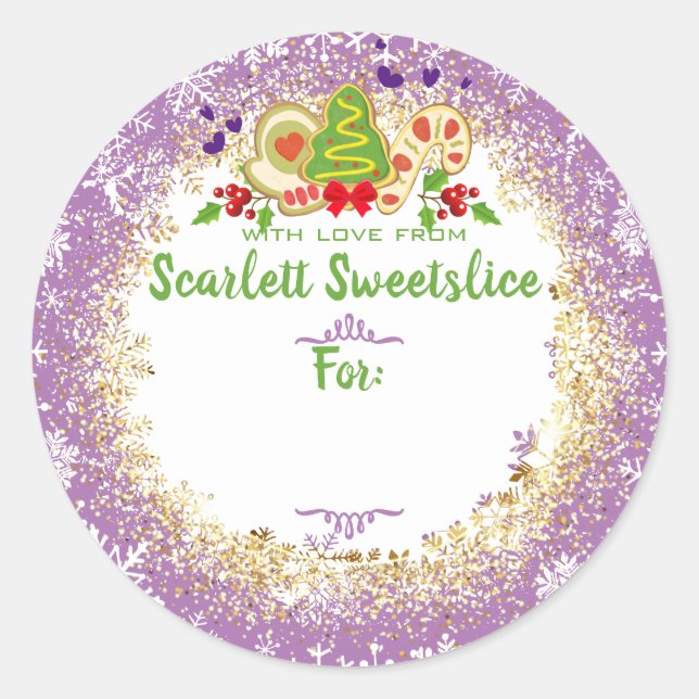 Sticker Rond cookies de Noël pâtisserie de vacances à partir de (Devant)