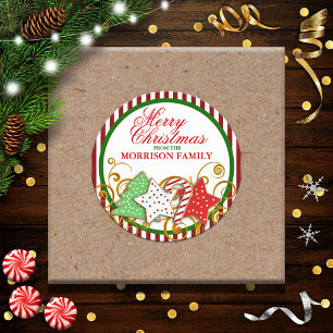 Sticker Rond Cookies de Noël personnalisés