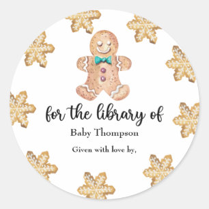 Sticker Rond Cookies de Noël - Plaque baby shower