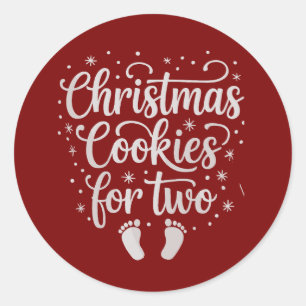 Sticker Rond Cookies de Noël pour deux Grossesse maternité Xmas