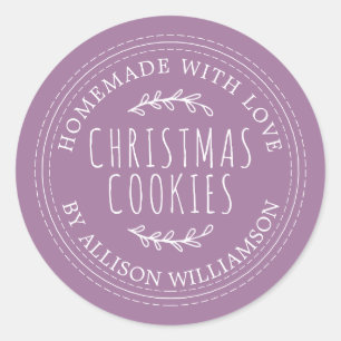 Sticker Rond Cookies de Noël rustiques faits maison à la lavand