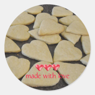 Sticker Rond Cookies en forme de coeur de la Saint-Valentin