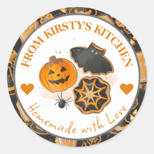 Sticker Rond Cookies Halloween Rustiques Faits Maison à l'Aquar