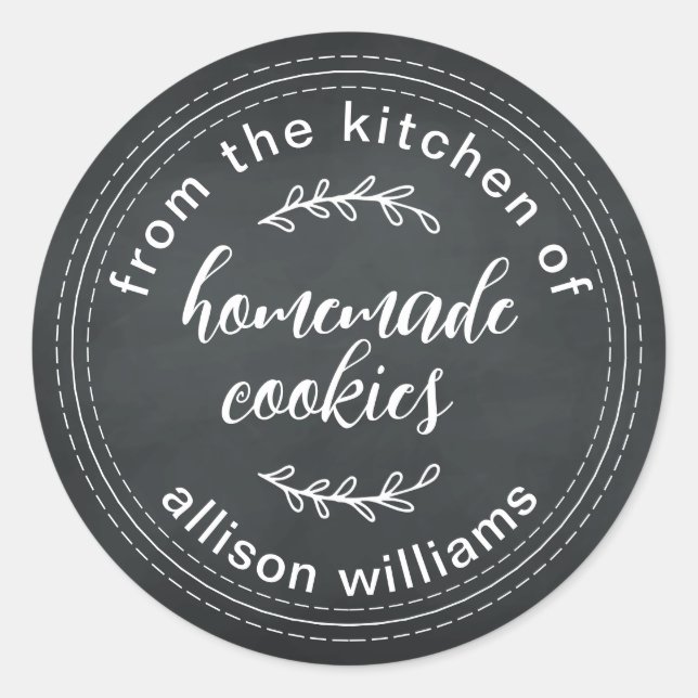 Sticker Rond Cookies maison de la cuisine de Chalkboard (Devant)
