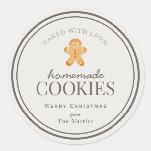 Sticker Rond Cookies maison Gingerbread Homme Holiday