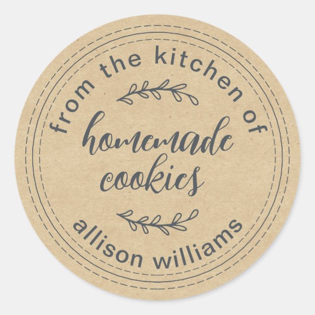 Sticker Rond Cookies maison rustiques de la cuisine de Kraft (Devant)