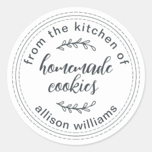 Sticker Rond Cookies maison rustiques de la cuisine de White