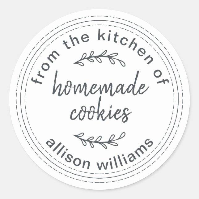 Sticker Rond Cookies Maison Rustiques De la Cuisine de White (Devant)