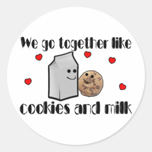 Sticker Rond Cookies & Milk Love