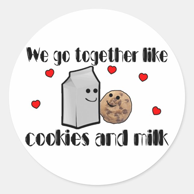 Sticker Rond Cookies & Milk Love (Devant)