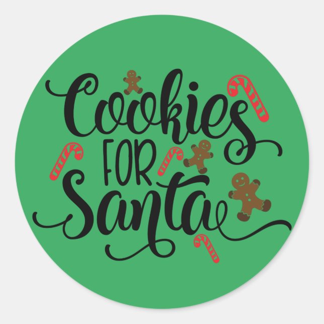 Sticker Rond Cookies pour Père Noël (Devant)