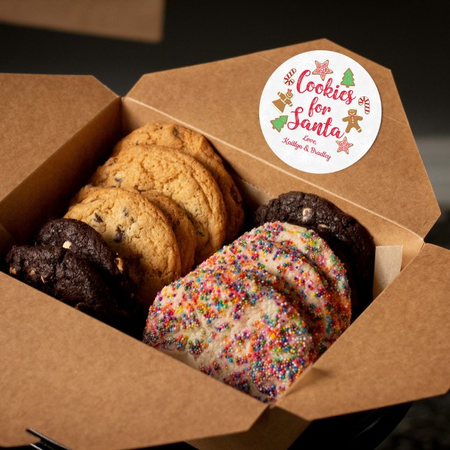 Sticker Rond Cookies Pour Père Noël (Créateur téléchargé)