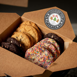 Sticker Rond Cookies Pour Père Noël