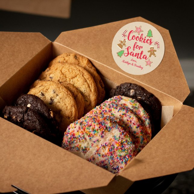 Sticker Rond Cookies Pour Père Noël (Créateur téléchargé)