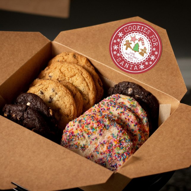 Sticker Rond Cookies Pour Père Noël (Créateur téléchargé)