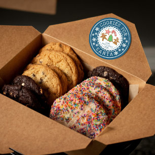Sticker Rond Cookies Pour Père Noël