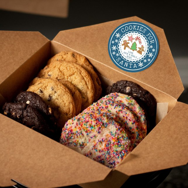 Sticker Rond Cookies Pour Père Noël (Créateur téléchargé)