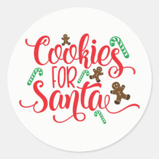 Sticker Rond Cookies pour Père Noël