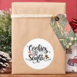 Sticker Rond Cookies pour Père Noël Fun Christmas<br><div class="desc">C'est un petit design amusant avec une police ludique et tendance juste à temps pour les vacances. "Cookies for Père Noël" est parfait pour la mode de vacances et la décoration maison.</div>