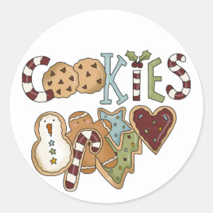 Sticker Rond Cookies pour Père Noël Tshirts et cadeaux