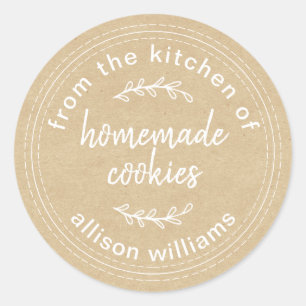 Sticker Rond Cookies rustiques faits maison de la cuisine de Kr