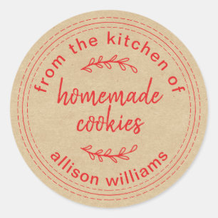 Sticker Rond Cookies rustiques faits maison de la cuisine de Kr