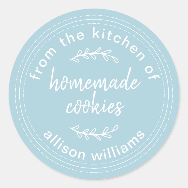 Sticker Rond Cookies rustiques faits maison Pastel Blue (Devant)