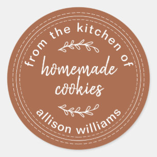 Sticker Rond Cookies rustiques faits maison TerraCotta