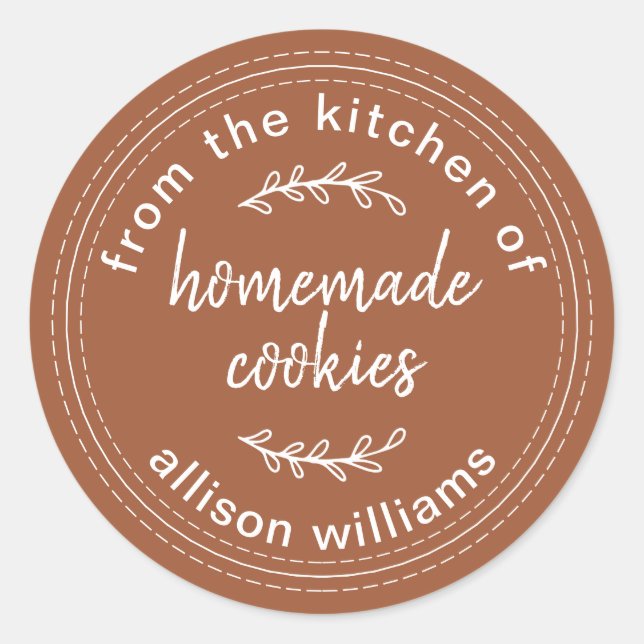 Sticker Rond Cookies rustiques faits maison TerraCotta (Devant)