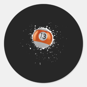 Sticker Rond Cool 13 balles Treize billard billard peinture pla