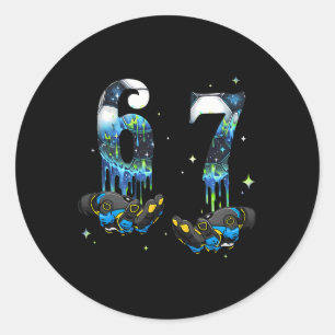 Sticker Rond Cool 67 Six Seven Mème Football Footbyll Drip Garç