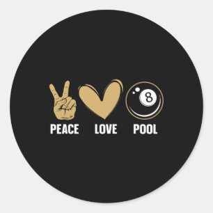 Sticker Rond Cool 8 Ball Pool Amoureux Design Pour Hommes Femme
