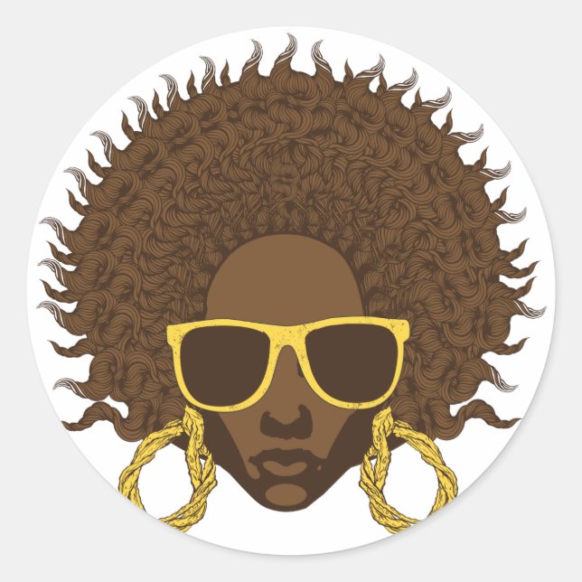 Sticker Rond Cool afro (Devant)