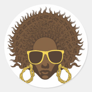 Sticker Rond Cool afro