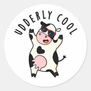 Sticker Rond Cool âgé Funny Cow Pun