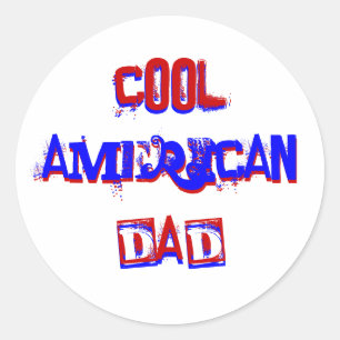 Sticker Rond Cool Américain Papa I