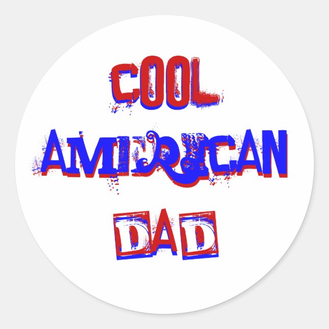 Sticker Rond Cool Américain Papa I (Devant)
