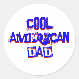 Sticker Rond Cool Américain Papa II