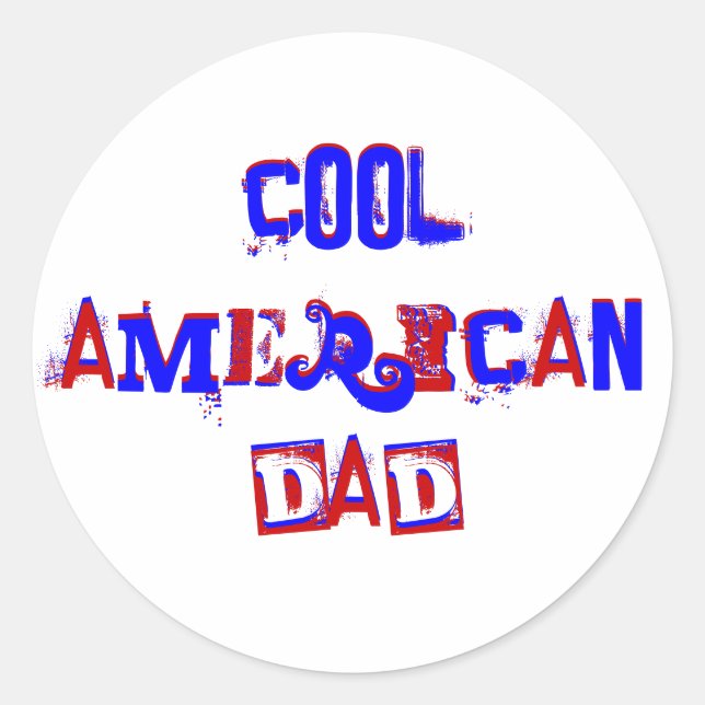 Sticker Rond Cool américain papa III (Devant)