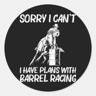 Sticker Rond Cool Barrel Racing Pour Femmes Hommes Rodéo Cheval