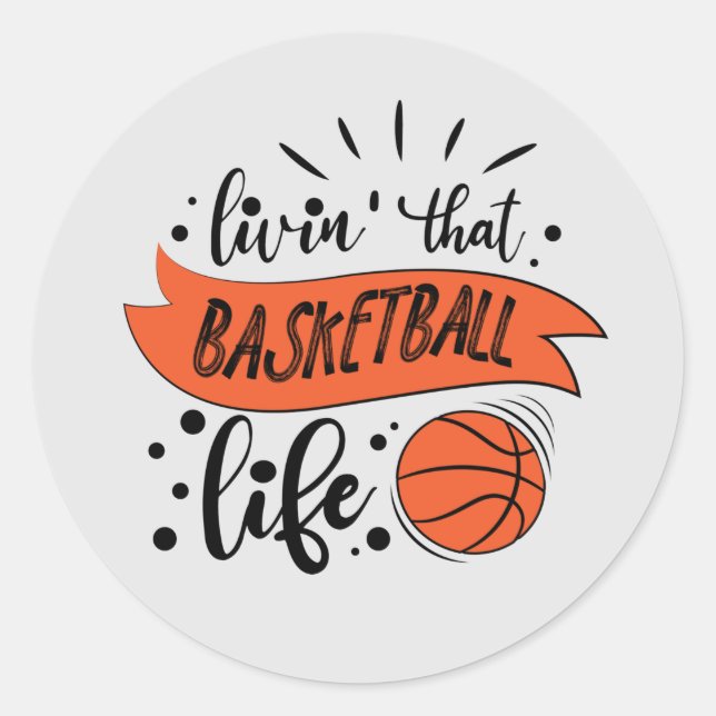 Sticker Rond cool basket-ball vie mot art sports (Devant)