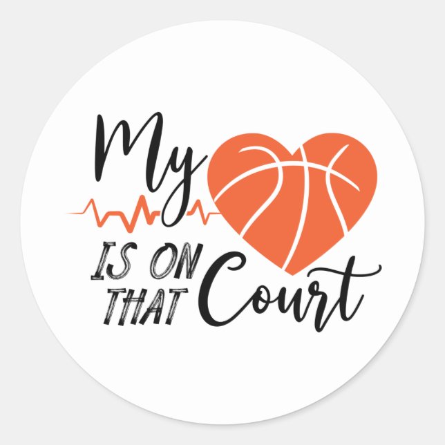 Sticker Rond cool basketball sport maman mot art (Devant)