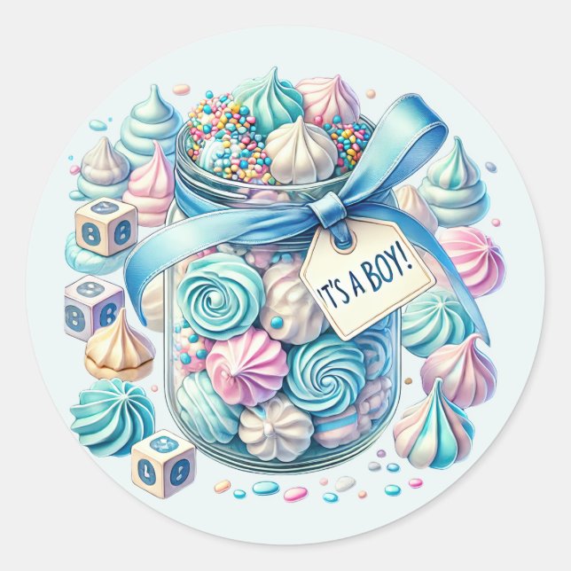 Sticker Rond Cool bébé garçon douche doux (Devant)