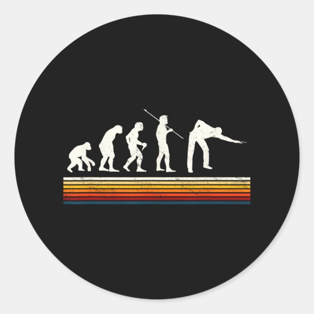 Sticker Rond Cool Billiards Black Evolution Of Man Billiards Pl (Devant)