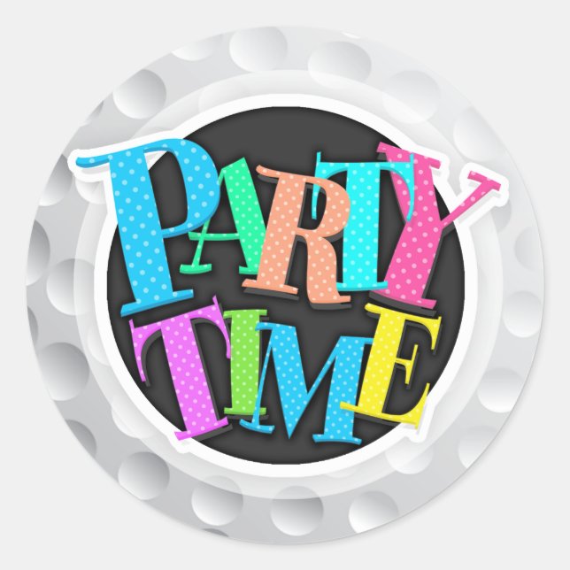 Sticker Rond Cool Blanc Golf Ball Texture, Golfeur (Devant)