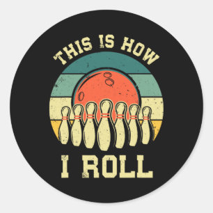 Sticker Rond Cool Bowling Art Pour Hommes Bowler Track Bowlin
