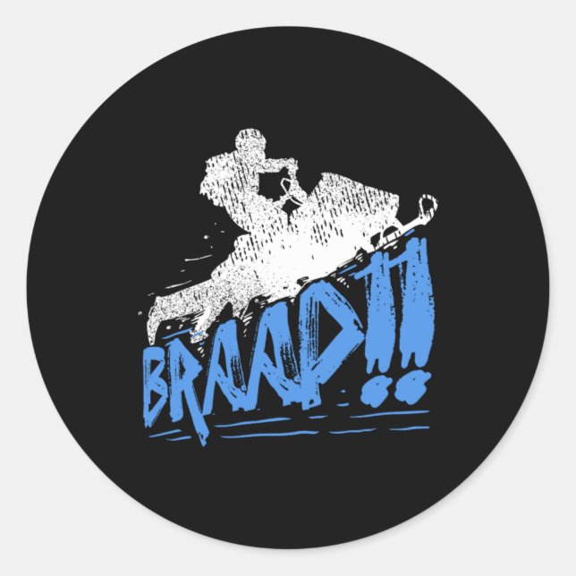 Sticker Rond Cool Braap Snowmobile Snowrider (Devant)